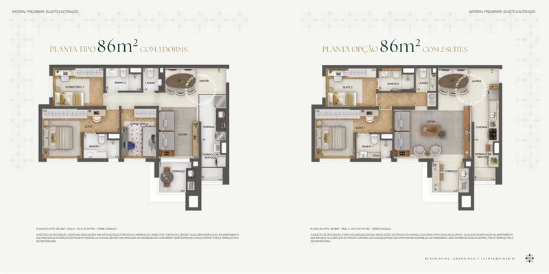 Planta: Apartamento de 86 m²