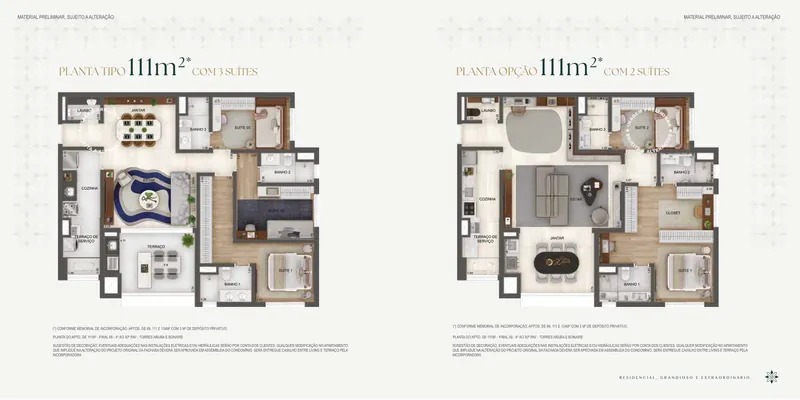 Planta: Apartamento de 111 m²
